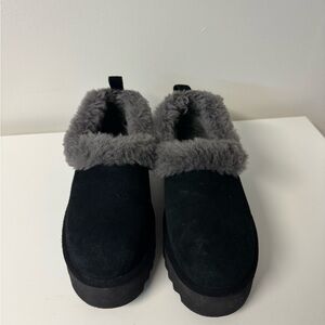 UGG Nina Platform Black and Gray Women's Slippers